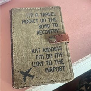 Mona B Brown Canvas Passport Holder